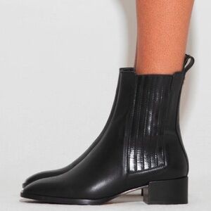 Aeyde Neil Black Leather Ankle Boots Size 9